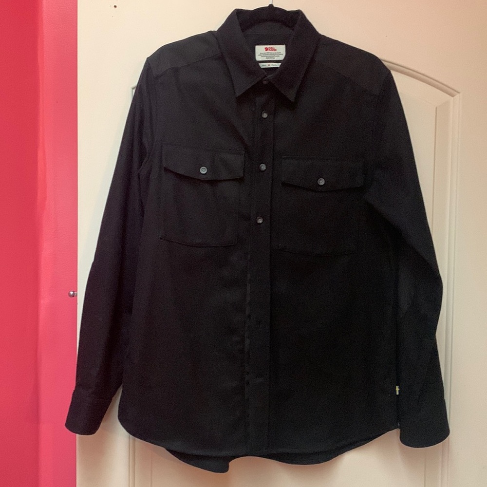 Fjallraven Men’s M Black Comfort Fit Ovik Re-Wool shirt